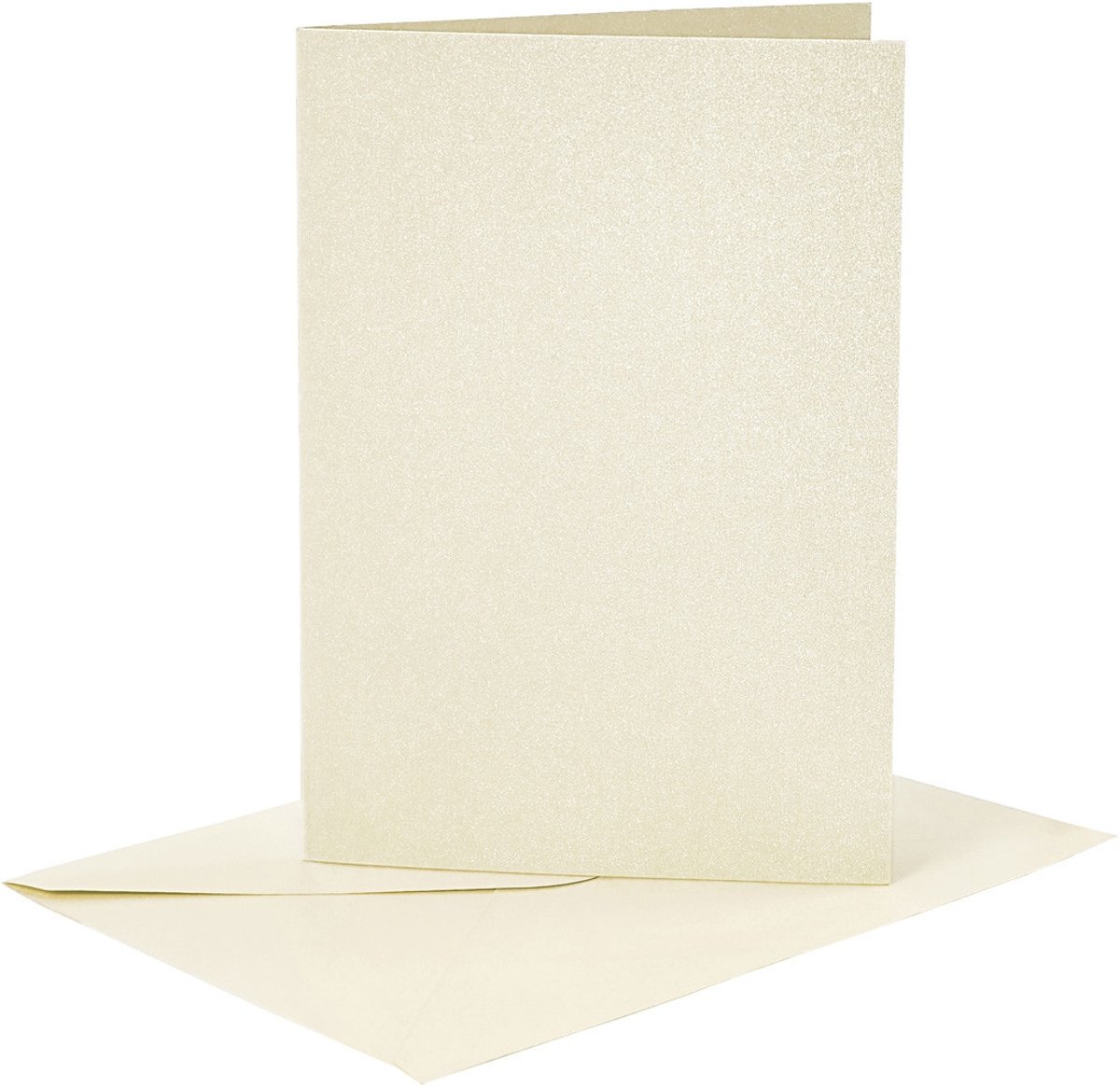 Kaarten en enveloppen, afmeting kaart 10,5x15 cm, afmeting envelop 11,5x16,5 cm, off-white, parelmoer, 4sets [HOB-23032]